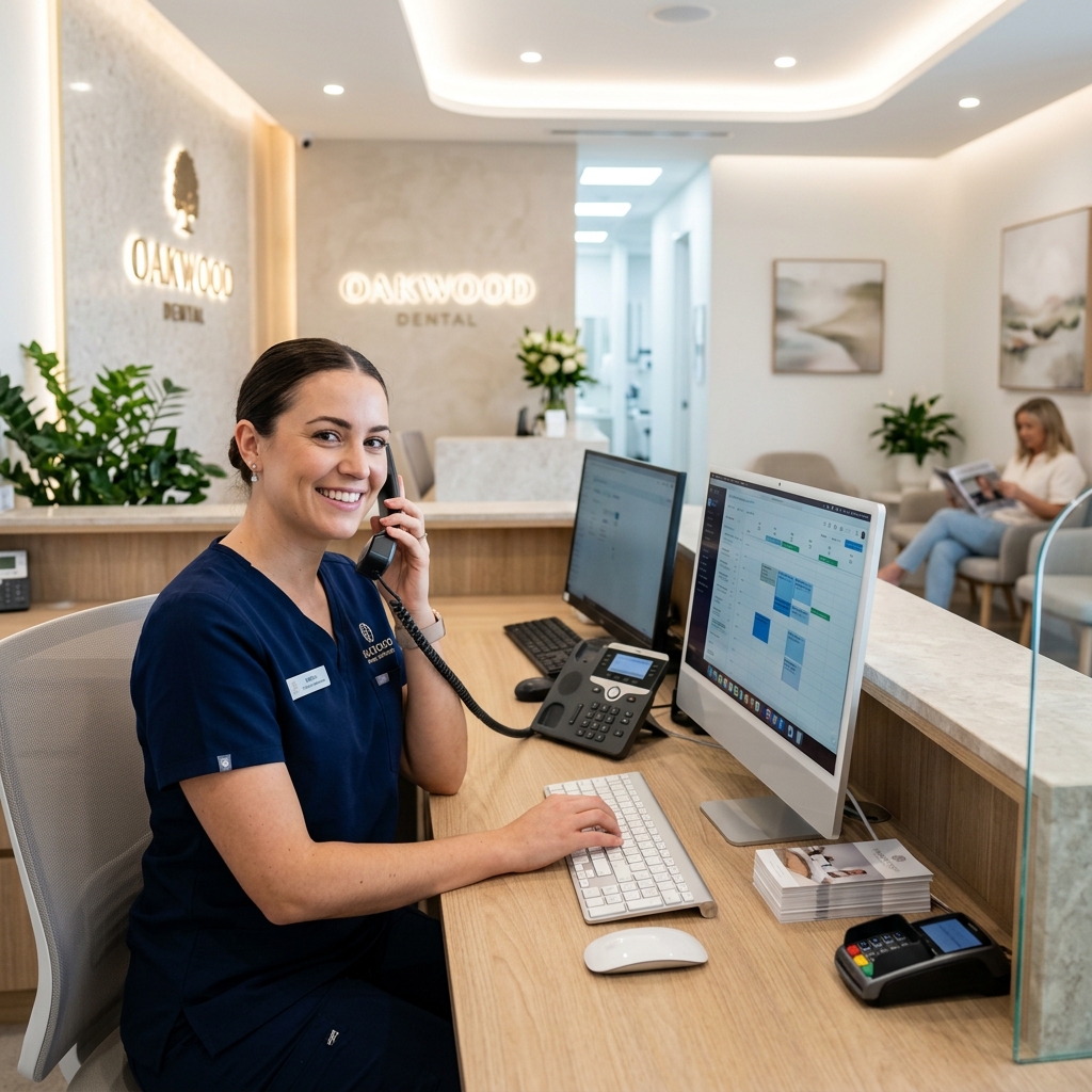 Dental Administrator at desk